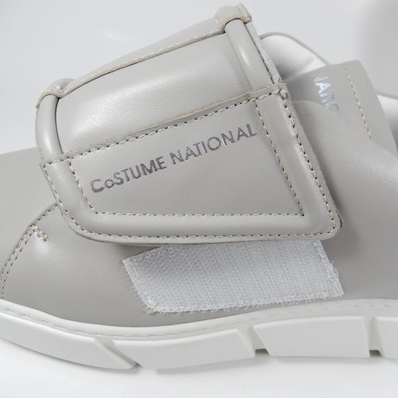 COSTUME NATIONAL Leather Touch-Strap Platform SNEAKERS Size 38 7.5 Gray NEW $425 - Picture 10 of 14